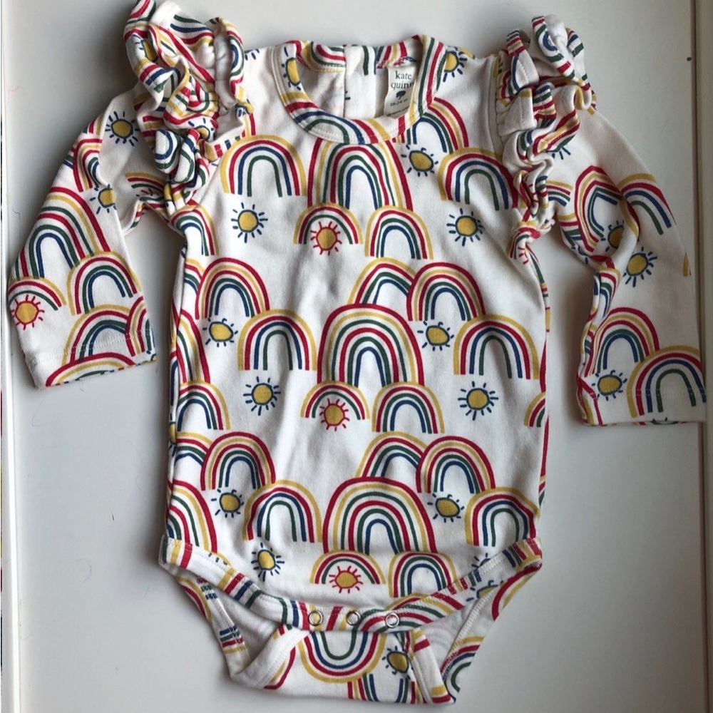 SOLD -NWOT Kate Quinn ruffle shoulder bodysuit